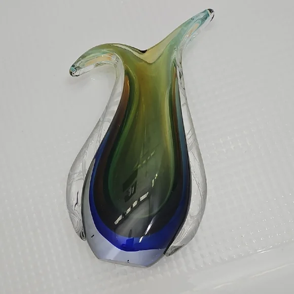Murano Art Glass Sommerso Vase - Picture 2 of 6